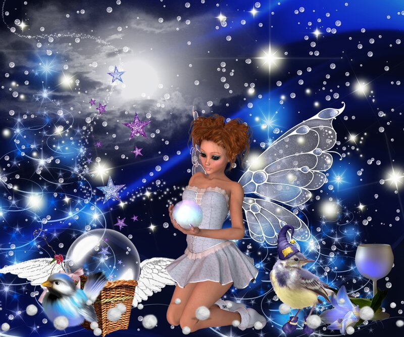 Fairy with Glowing Orb — Blue