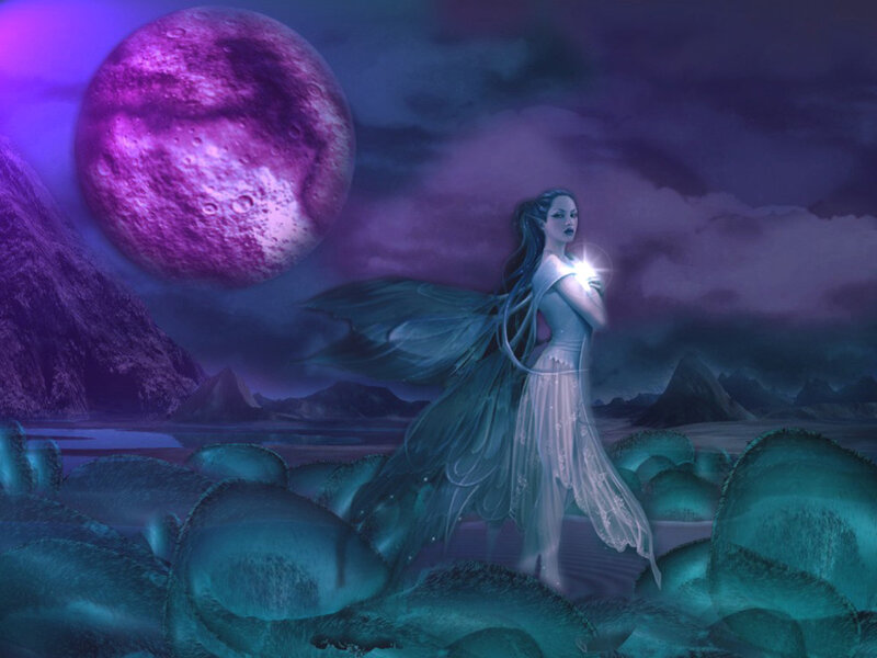 Fairy with Glowing Orb — Purple