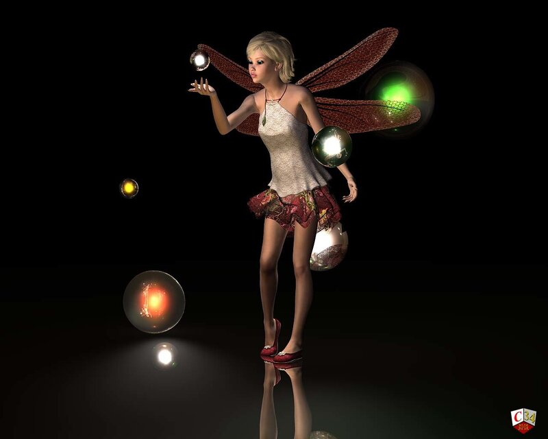 Fairy with Glowing Orbs