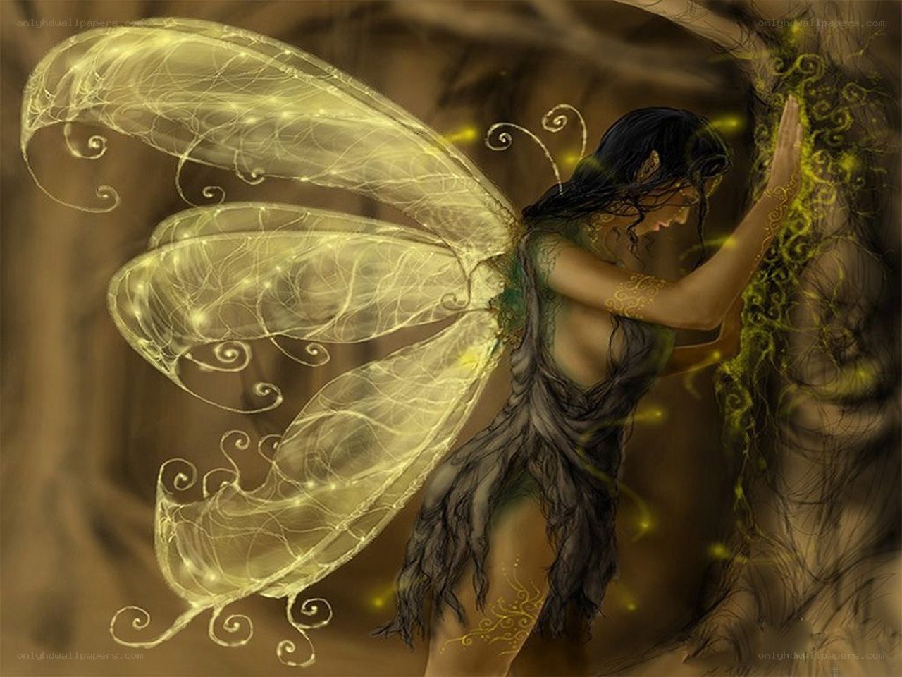 fairy with glowing wings