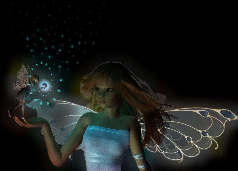 fairy with glowing wings