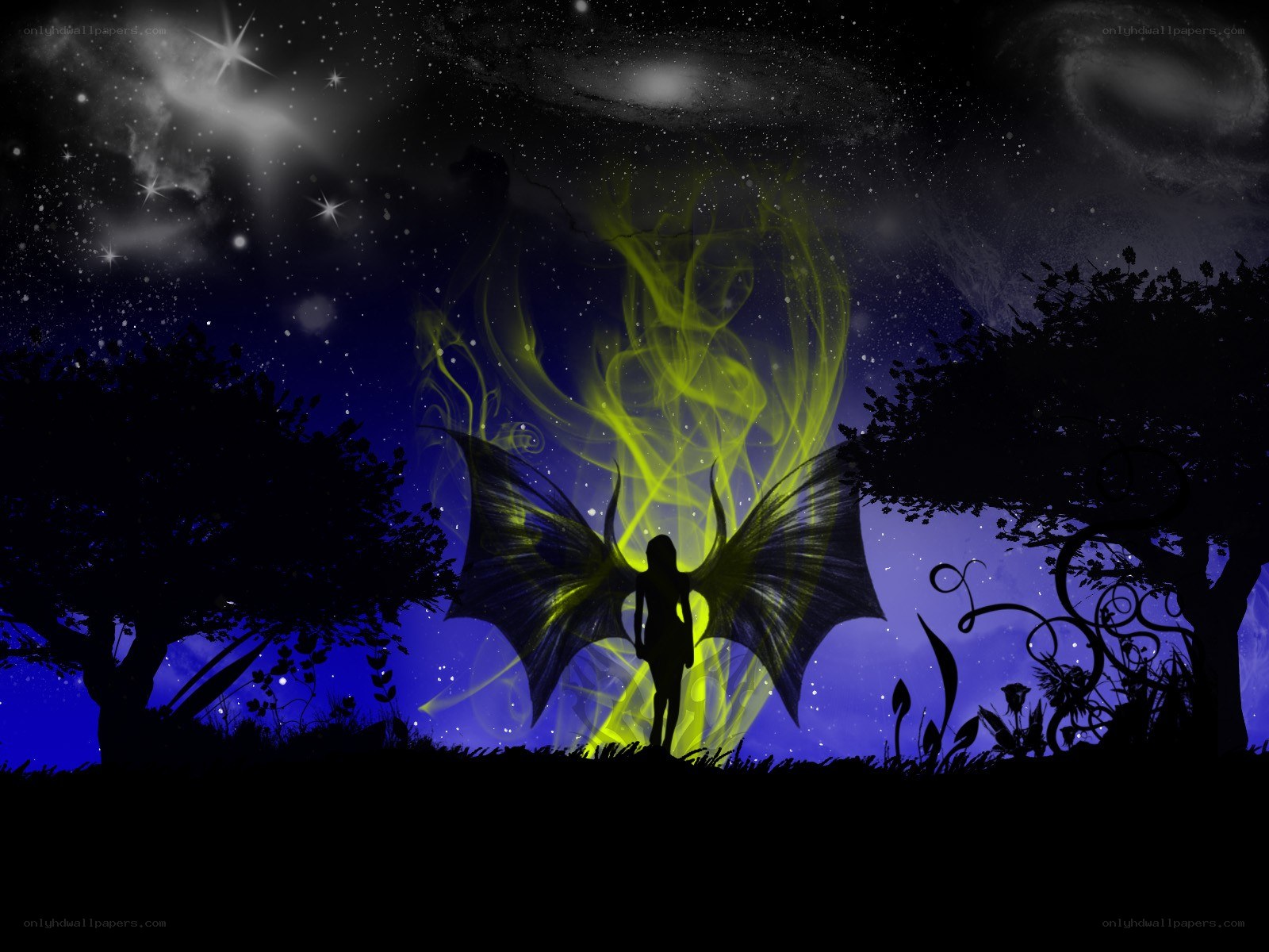 fairy with glowing wings