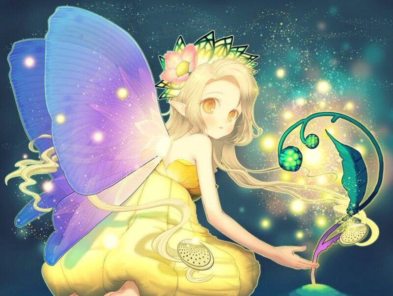 fairy with glowing wings