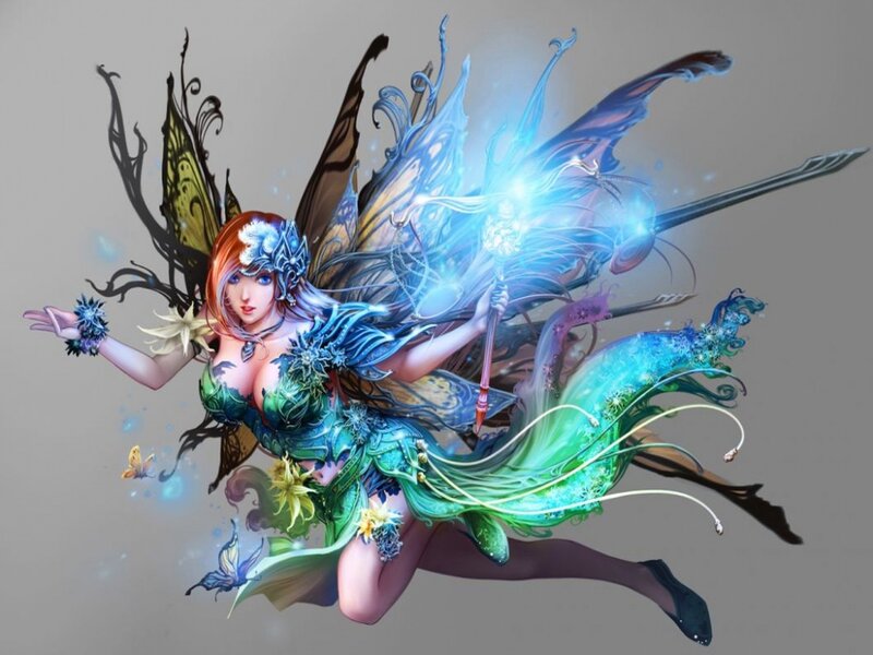 Fairy with Glowing Wings — Blue, Fantasy
