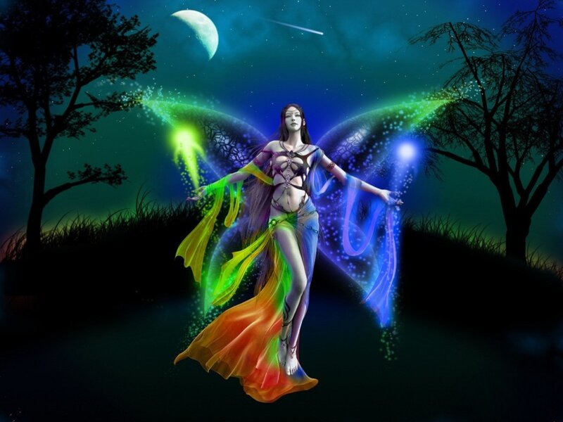 Fairy with Glowing Wings — Blue, Magical