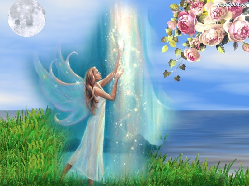 Fairy with Glowing Wings — Blue, Serene