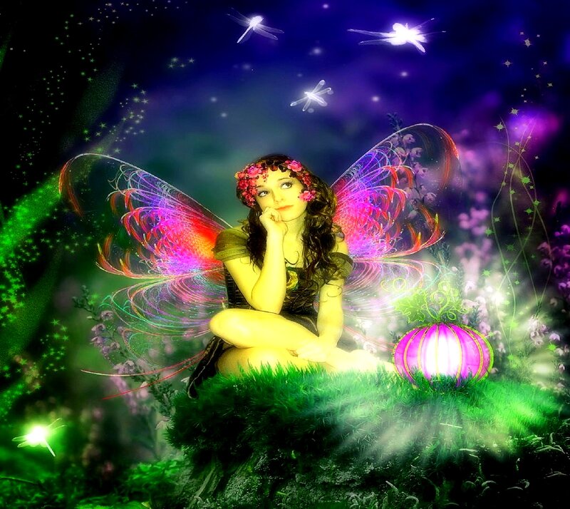Fairy with Glowing Wings — Purple, Magical
