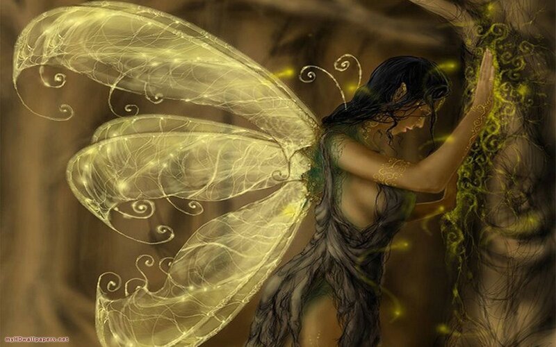 Fairy with Glowing Wings — Yellow