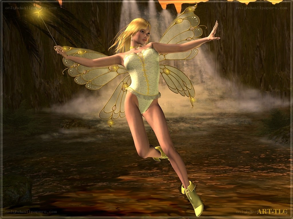 fairy with golden wings