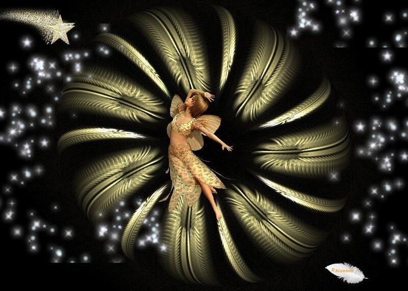 Fairy with Golden Wings — Black