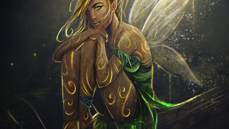 Fairy with Golden Wings — Brown