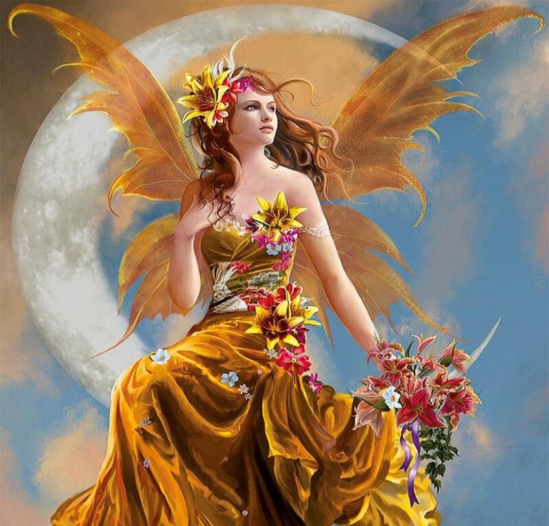 Fairy with Golden Wings — Gold, Serene