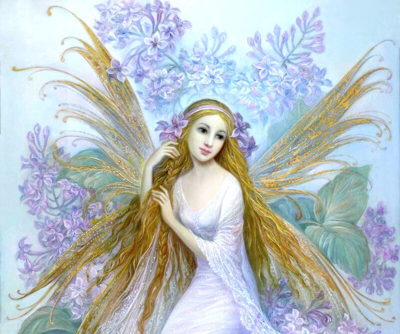 Fairy with Golden Wings — Purple