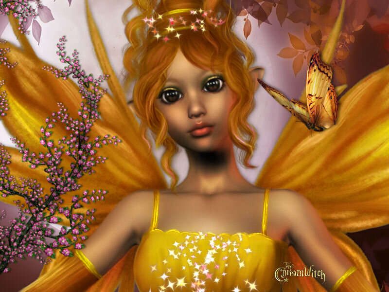 Fairy with Golden Wings — Yellow
