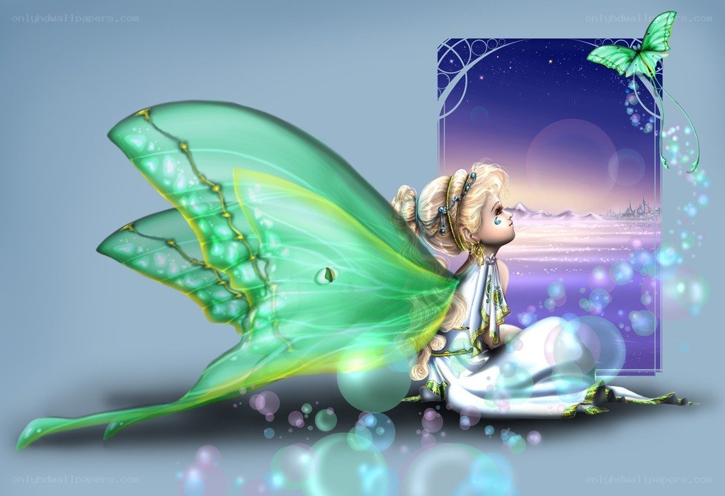 fairy with green wings