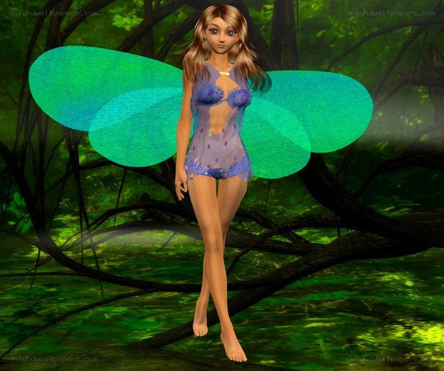 fairy with green wings