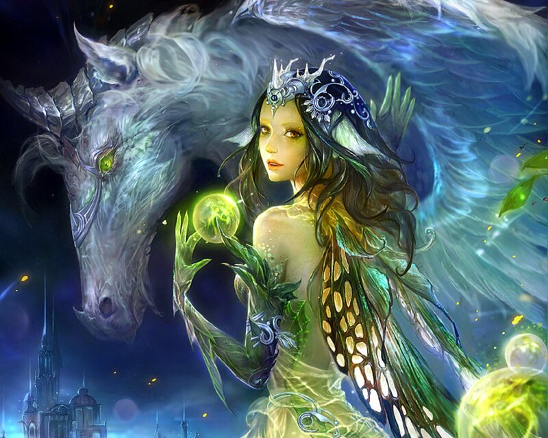 Fairy with Green Wings — Fantasy