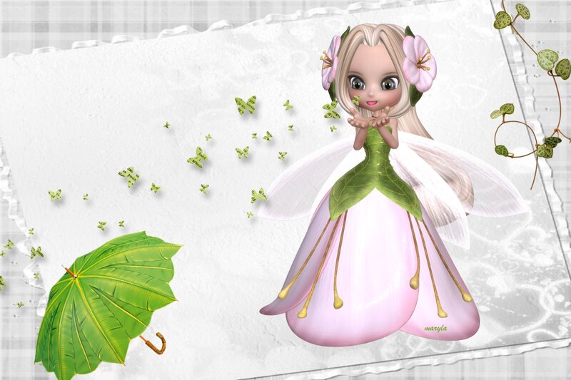 Fairy with Green Wings — Pink