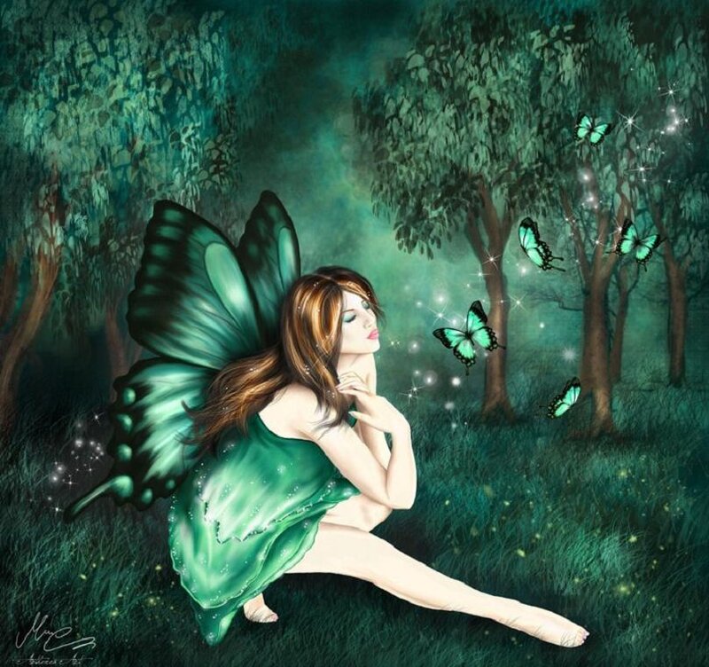 Fairy with Green Wings