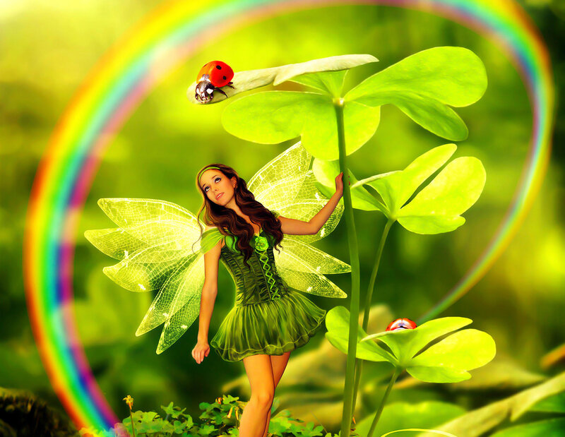 Fairy with Green Wings — Whimsical