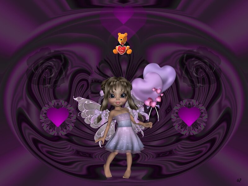 Fairy with Heart Balloons