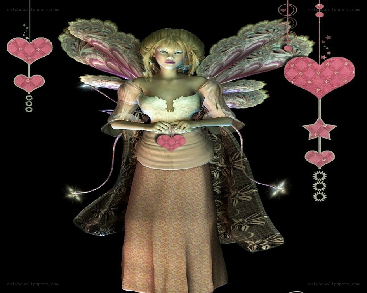 fairy with heart decorations