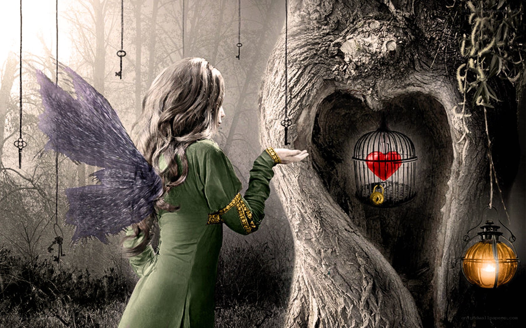 fairy with heart in cage