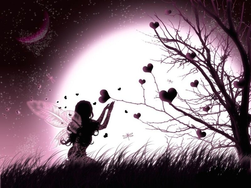 Fairy with Heart-shaped Balloons — Purple