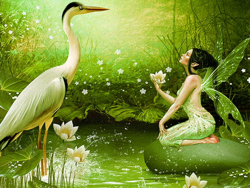 Fairy with Heron