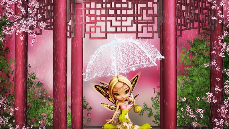 Fairy with Lace Umbrella