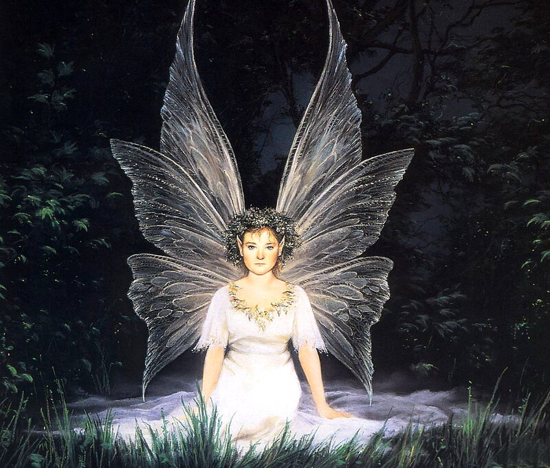 Fairy with Large Wings — White, Serene