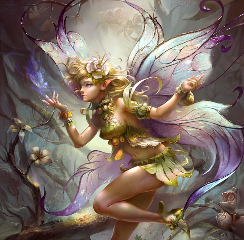 Fairy with Leaf Costume
