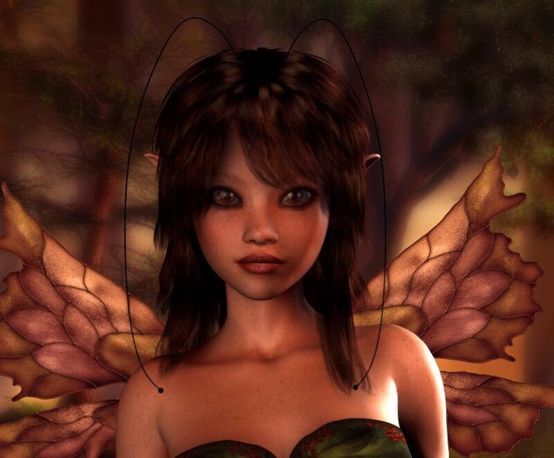 Fairy with Leaf Wings — Brown, Mysterious