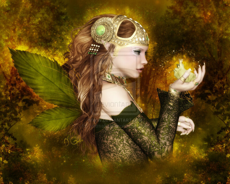 Fairy with Leaf Wings — Green, Mystical