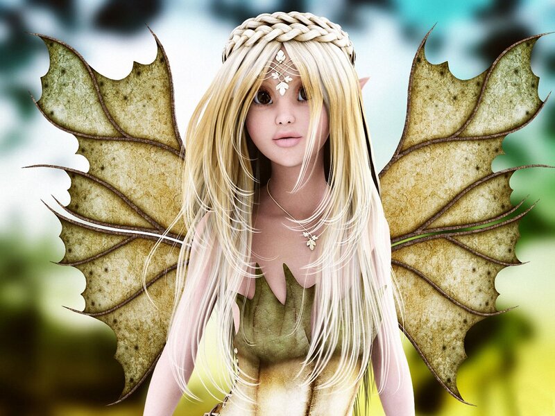 Fairy with Leaf Wings — Green, Serene, Summer