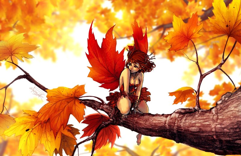 Fairy with Leaf Wings — Orange