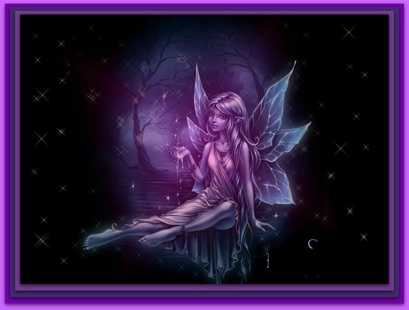 Fairy with Leaf Wings — Purple, Mystical