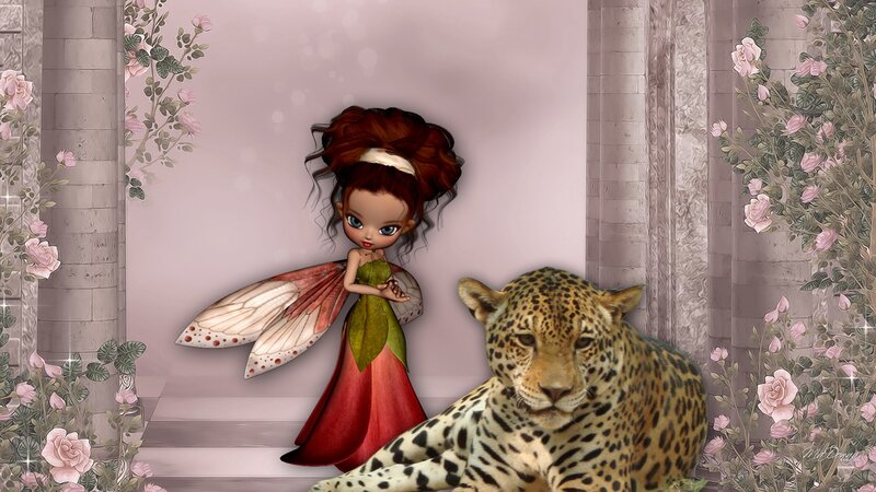Fairy with Leopard — Pink