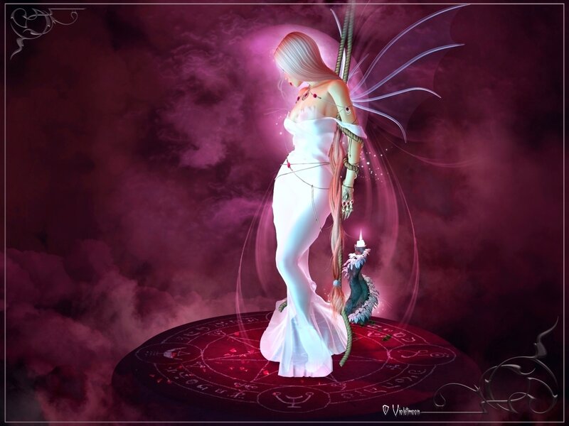 Fairy with Long Hair — Purple, Dramatic