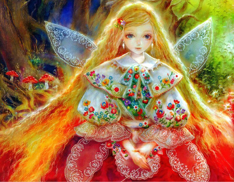 Fairy with Long Hair — Red