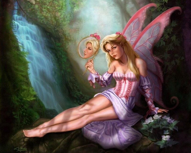Fairy with Mirror — Purple
