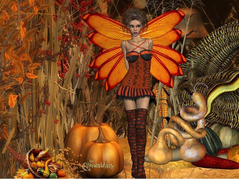 Fairy with Orange Wings — Autumnal