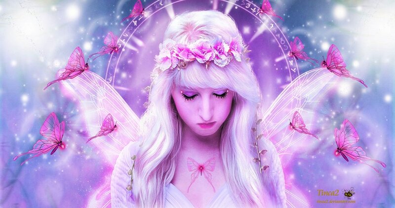 Fairy with Pink Butterflies