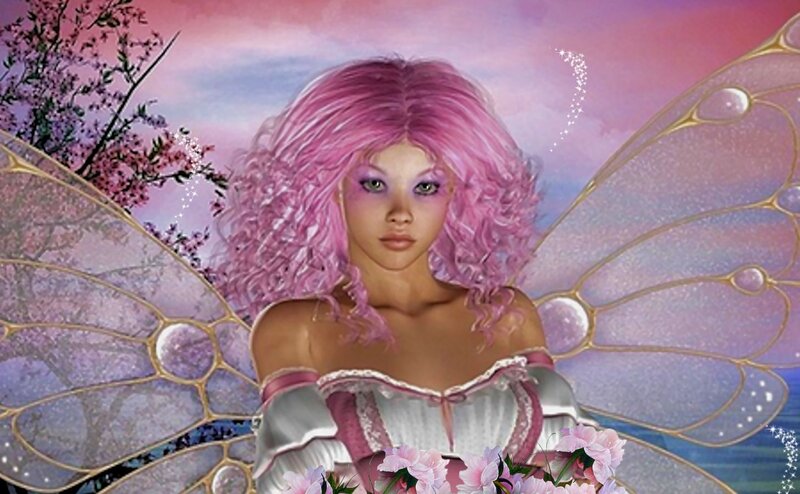 Fairy with Pink Hair — Serene, Spring