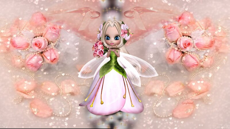 Fairy with Pink Roses