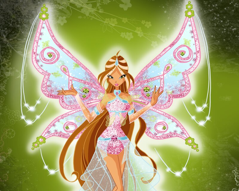 Fairy with Pink Wings — Green