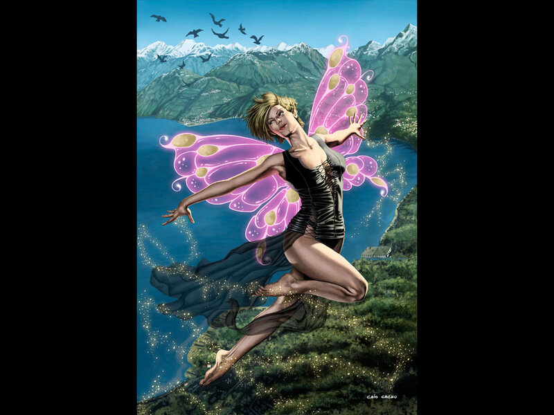 Fairy with Pink Wings — Serene