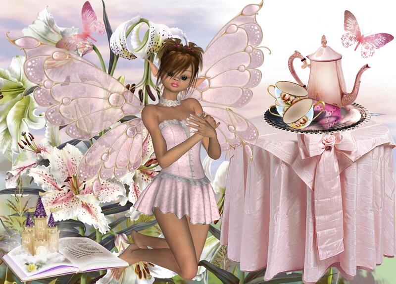 Fairy with Pink Wings — Whimsical, Afternoon