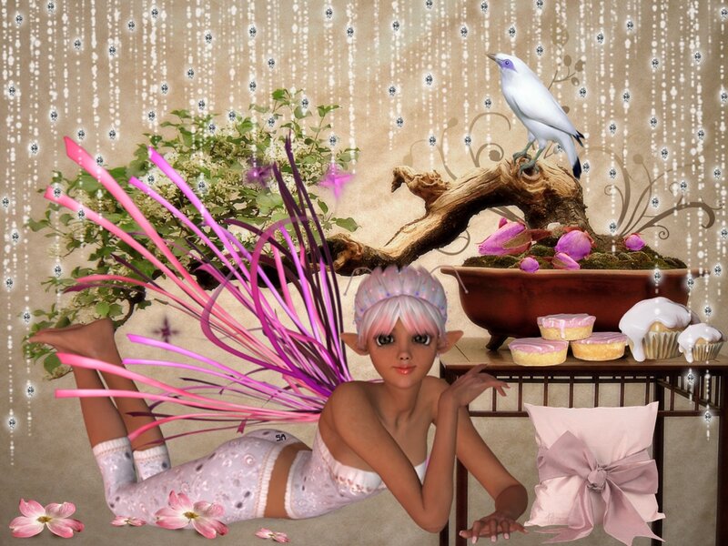 Fairy with Pink Wings — Whimsical