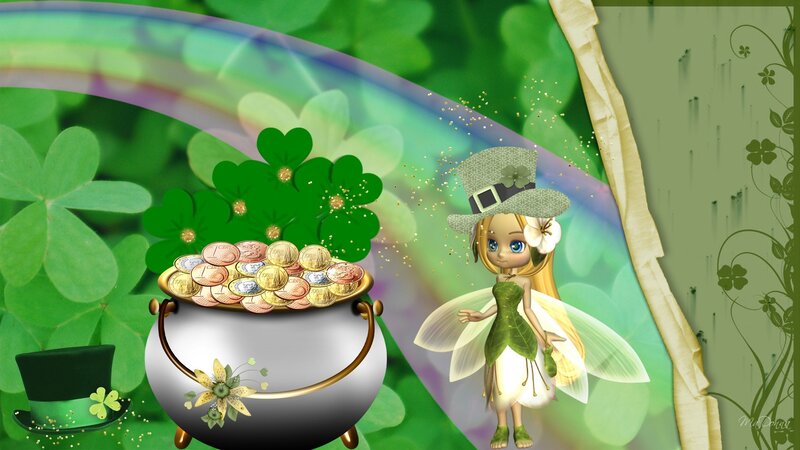 Fairy with Pot of Gold — Green